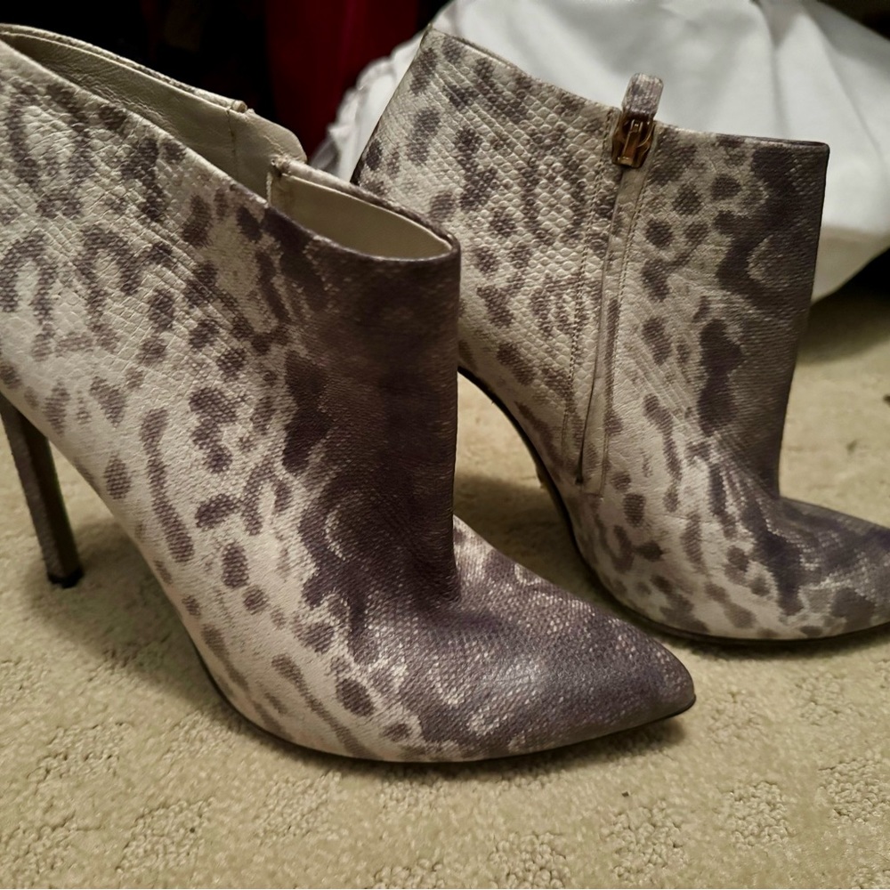 Gucci embossed snake skin booties